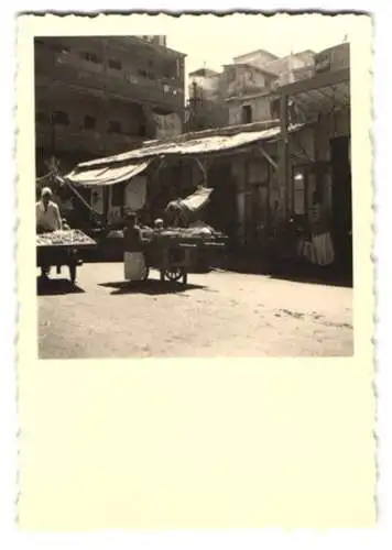 10 Fotografien unbekannter Fotograf, Ansicht Palästina, Strassenansichten, Hafen mit Dampfer Conte Biancamano