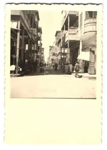 10 Fotografien unbekannter Fotograf, Ansicht Palästina, Strassenansichten, Hafen mit Dampfer Conte Biancamano