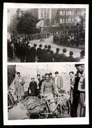 Fotografie Atlantic, Ansicht Paris, Radrennfahrer mit Schleppanhänger, Matador während einer Kurvendurchfahrt 1940