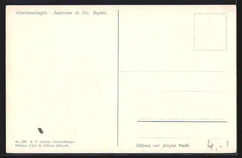 AK Constantinople, Intérieur de Ste. Sophie