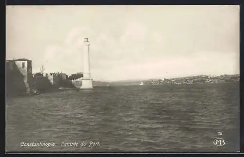 AK Constantinople, L`Entrée du Port, Leuchtturm