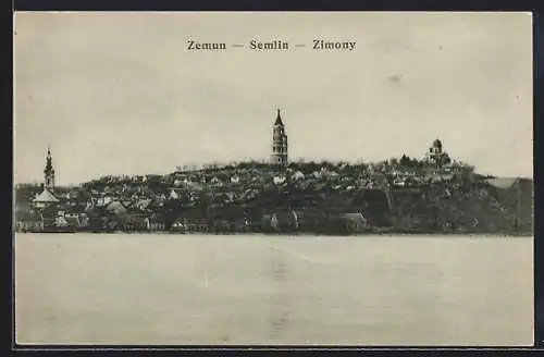 AK Zemun, Ortsansicht vom Wasser aus