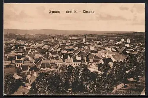 AK Zemun, Ortsansicht aus der Vogelschau