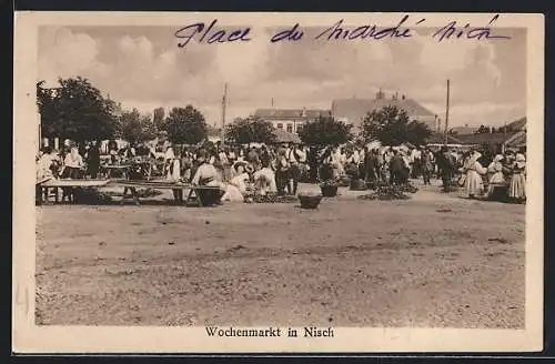 AK Nisch, Händler auf dem Wochenmarkt