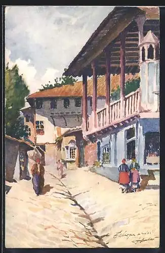 Künstler-AK Salonique, Ancienne Tekke rue Ignatia