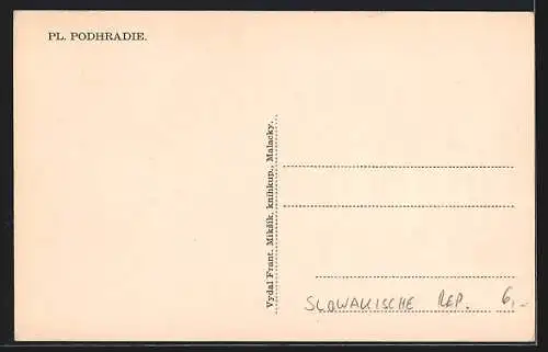 AK Plavecké Podhradie, Strassenpartie mit Ortspartie