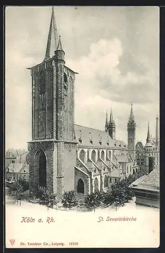 AK Köln a. Rh., St. Severinkirche aus der Vogelschau