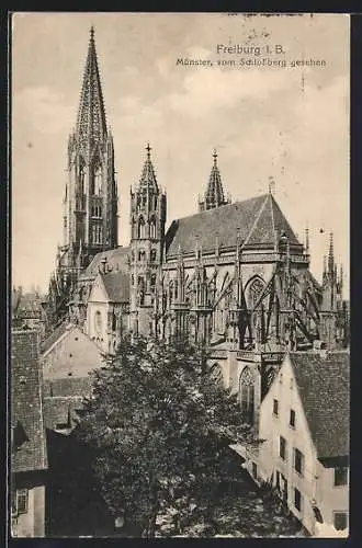 AK Freiburg i. B., Münster vom Schlossberg aus