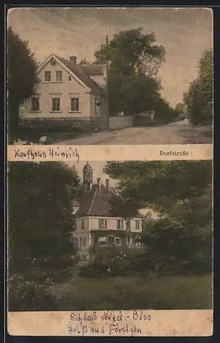 AK Förstgen /Lausitz, Schloss Nieder-Oelsa, Dorfstrasse