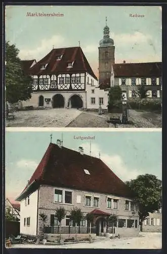 AK Markteinersheim, Luitgardhof, Rathaus und Kirchturm