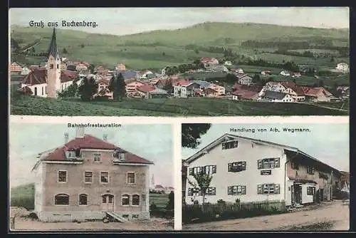 AK Buchenberg / Allgäu, Bahnhofsrestaurant, Handlung von Alb. Wegmann, Teilansicht