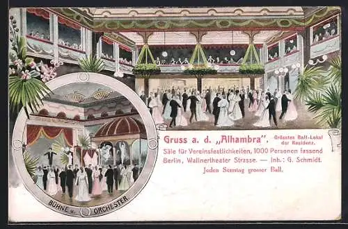 AK Berlin, Konzertsaal Alhambra in der Wallnertheaterstrasse