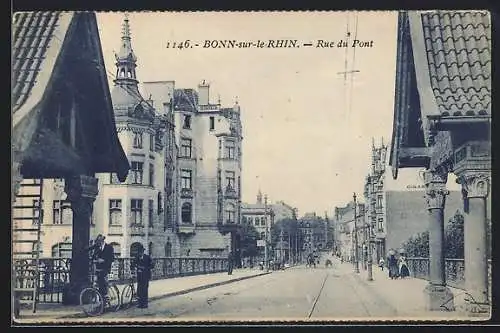 AK Bonn, Rue du Pont, Poststrasse