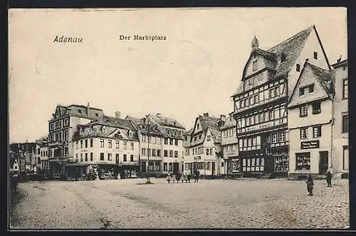 AK Adenau, Der Marktplatz mit Geschäften