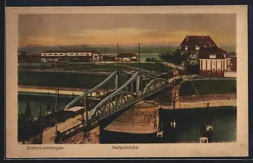 AK Crefeld-Uerdingen, Blick auf die Hafenbrücke