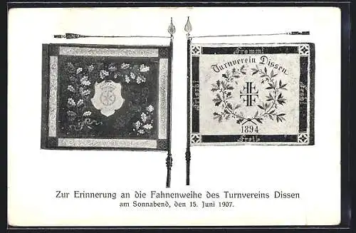 AK Dissen / Westf., Fahnenweihe d. Turnvereins 1907