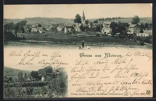 AK Mehren / Westerwald, Panorama u. Ortsansicht