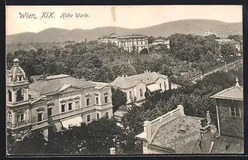 AK Wien, Hohe Warte, Blick auf Villen