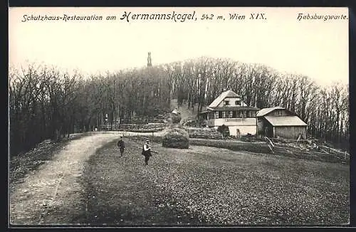 AK Wien, Schautzhaus-Restaurant am Hermannskogel, Habsburgwarte