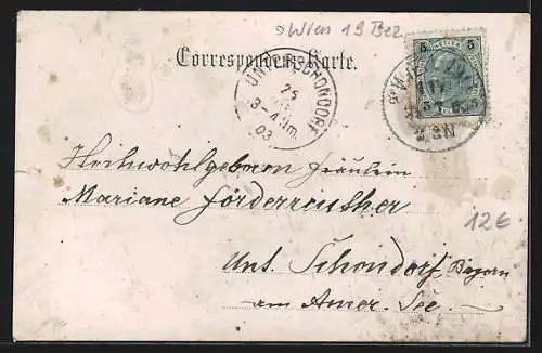 AK Wien, Sievering, Blick zur Kirche