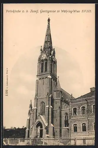 AK Wien, Währing, Votivkirche z. h. Josef, Gentzgasse