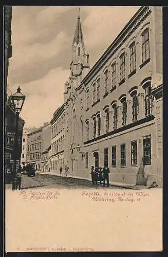 AK Wien, Währing, Kapelle mit Pensionat St. Ursula in der Gentzgasse 18