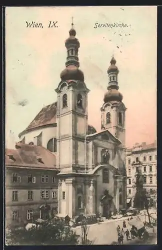 AK Wien, Ansicht der Servitenkirche