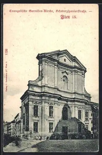 AK Wien, evangelische Garnison-Kirche, Schwarzspanierstrasse