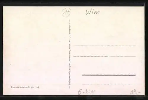 AK Wien, Widholz-Hof in der Geiselbergstrasse, Strassenansicht mit Telefonzelle