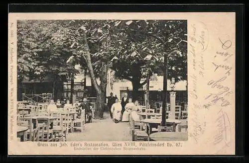 AK Wien, Joh. Eder`s Restaurant, Pötzleinsdorf 67