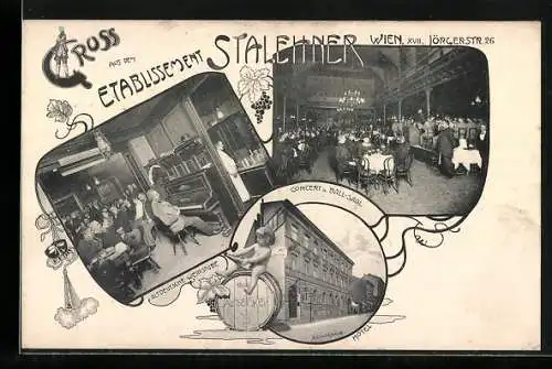 AK Wien, Restaurant Stalehner mit Concert- und Ballsaal, Jörgerstrasse 26