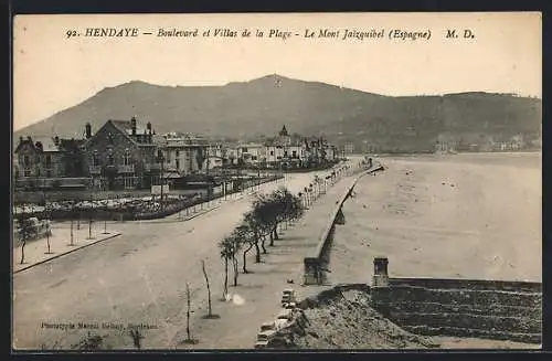 AK Hendaye, Boulevard et Villas de la Plage, Le Mont Jaizquibel