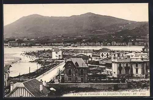 AK Hendaye-Plage, La Plage de Fontarabie-Le Jaizquibel