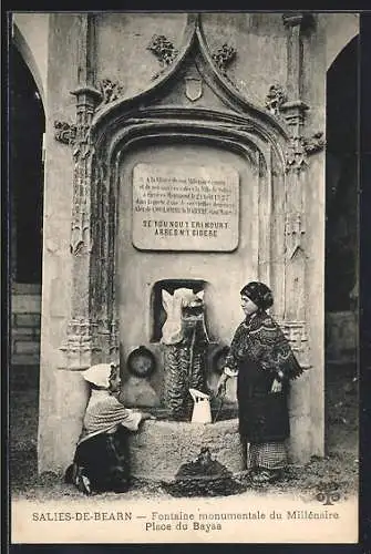 AK Salies-de-Béarn, Fontaine monumentale du Millénaire, Place du Bayaa