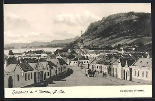 Künstler-AK Hainburg /Donau, Panorama mit Kirche