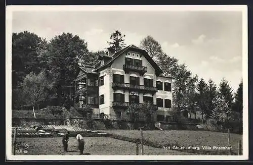 AK Bad Gleichenberg, Villa Rosenhof vom Nutzgarten aus gesehen