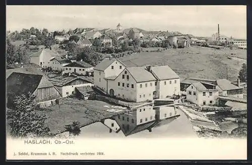 AK Haslach, Ortsansicht aus der Vogelschau