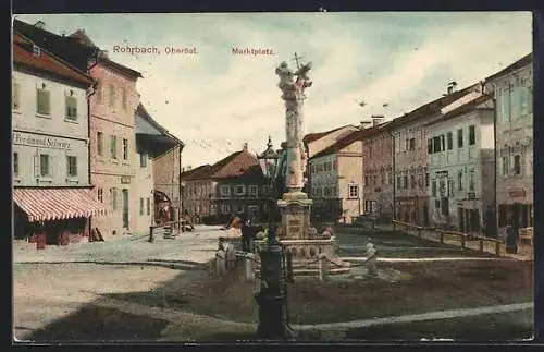 AK Rohrbach /Oberöst., Marktplatz mit Geschäften