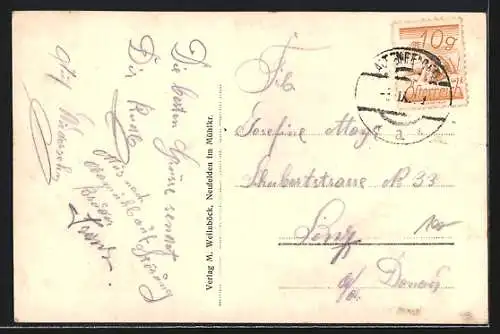 AK Neufelden im Mühlkreis, Strassenpartie mit Brunnen