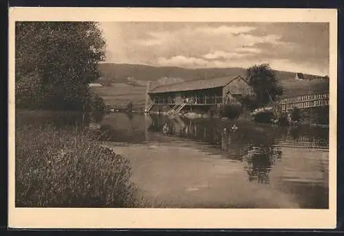 AK Aigen /Ob.-Oest., Badeanstalt mit Badenden