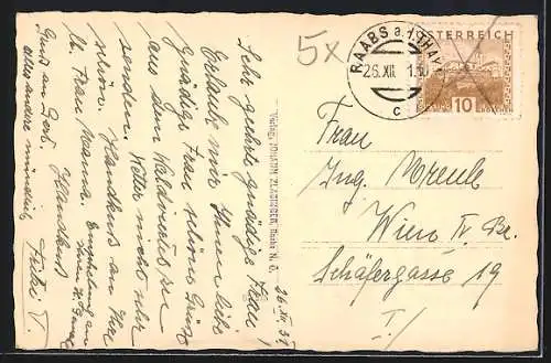 AK Raabs a. d. Thaya, Teilansicht mit Schloss