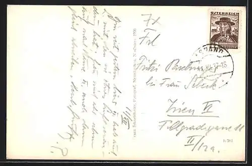 AK Aspang /N.-Oe., Totalansicht von einen Berg aus