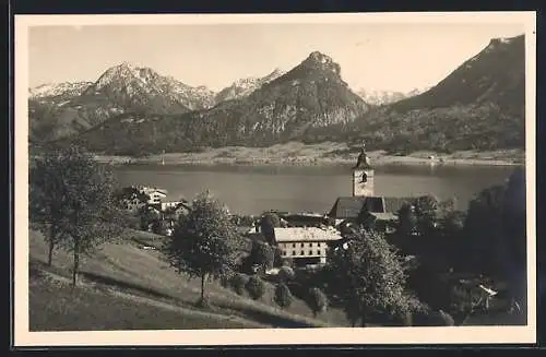 AK St. Wolfgang im Salzkammergut, Panorama aus der Vogelschau