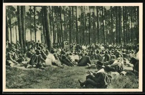 AK Illegale Jugendversammlung im Walde während des Krieges, 100 Jahre Deutsche Arbeiterbewegung