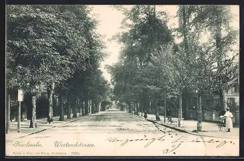 AK Karlsruhe, Blick in die Westendstrasse