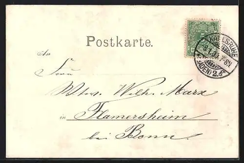 AK Karlsruhe, Blick zum Theater