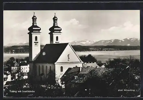 AK Tutzing, Teilansicht mit Kirche