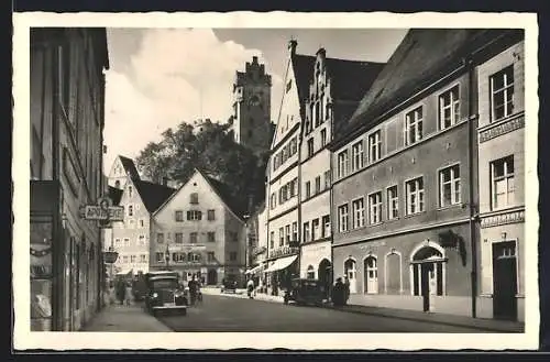 AK Füssen, Reichenstrasse, Apotheke und andere Geschäfte