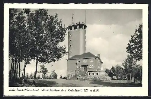 AK Hohe Bracht /Sauerland, Aussichtsturm und Restaurant