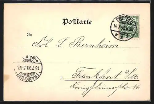 AK Crefeld, Denkmal Karl Wilhelm`s